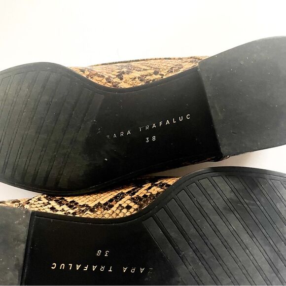 Zara Croco Printed Brown Flat Loafers Size 38 | 7.5 Women’s - Picture 10 of 10